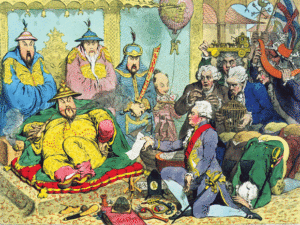 George Macartney meeting the Emperor Qianlong in 1792.